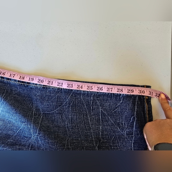 True Luck Men's Datk Wash Bootcut Jeans Size 38/32 - Picture 5 of 7